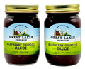 Two Great Lakes Preserves Raspberry Chipotle Sauce jars, 18 oz (454g) each, front labels shown with gold lids.