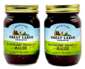 Two Great Lakes Preserves Raspberry Chipotle Sauce jars, 18 oz (454g) each, front labels shown with gold lids.